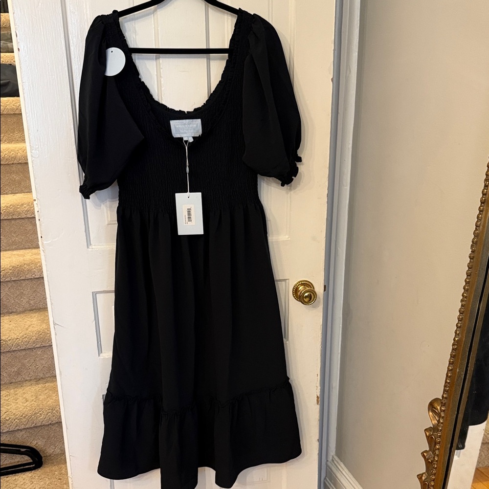 Hill House Elegant Louis Black Nap Textured Dress - Picture 1 of 6